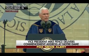 Student Walk Out of VP Mike Pence Notre Dame Graduation Speech
