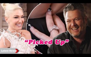 Blake Shelton blushed when Gwen Stefani humorously revealed how she "picked up" the ring