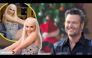 Blake Shelton did not take his eyes off the daring Christmas gift of Gwen Stefani
