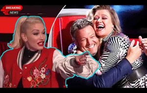 Hug thanks to Kelly Clarkson for Blake Shelton at 'The voice' made Gwen blush - Is she Jealous?