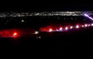 NM State Police officers escorting their fallen, Officer Darian Jarrott, through Las Cruces, NM