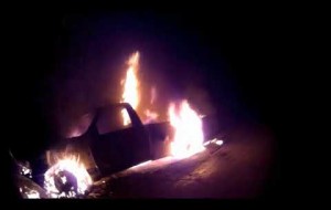 Stolen Vehicle Fire Helmet Cam POV