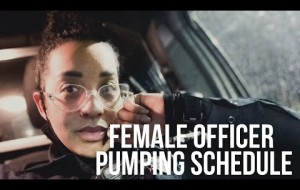 Female officer pumping and eating schedule