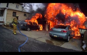 Amazing Helmet Cam  Footage of a Working Garage Fire