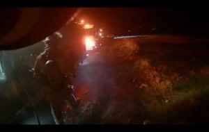 Remote Structure Fire Helmet Camera Footage